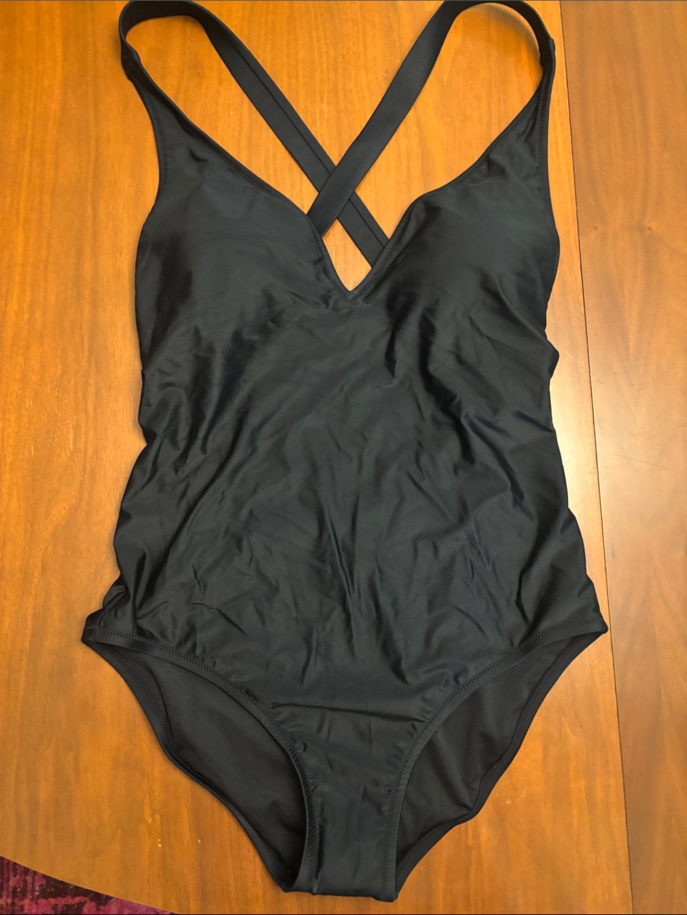 J. Crew Black One-Piece Swimsuit with Crisscross Back